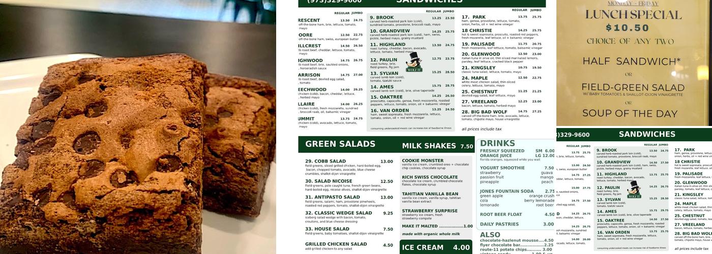 Wolf It Menu