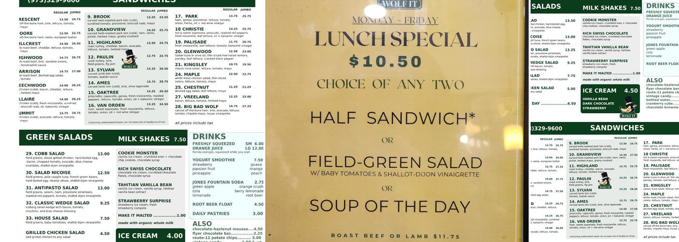Wolf It Menu