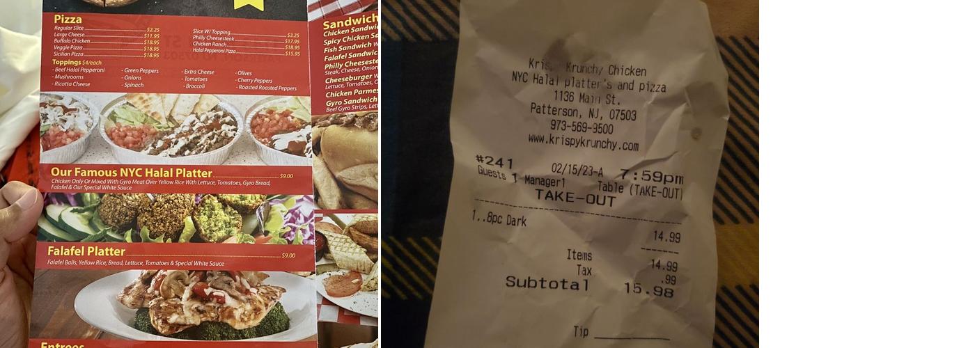 Krispy Krunchy Chicken Menu