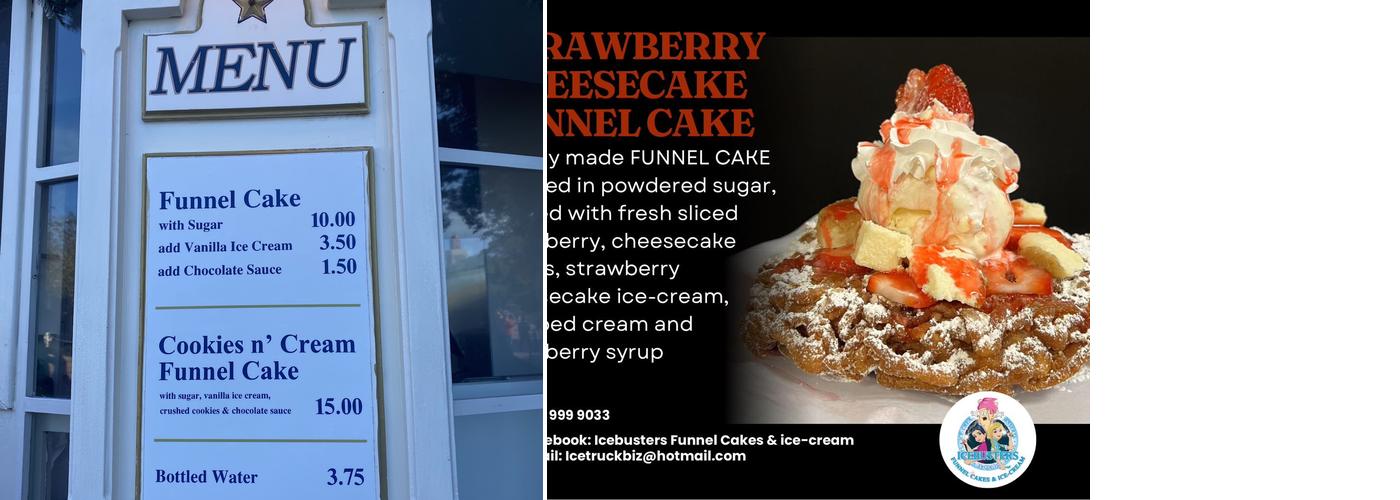 Funnel Cakes Menu