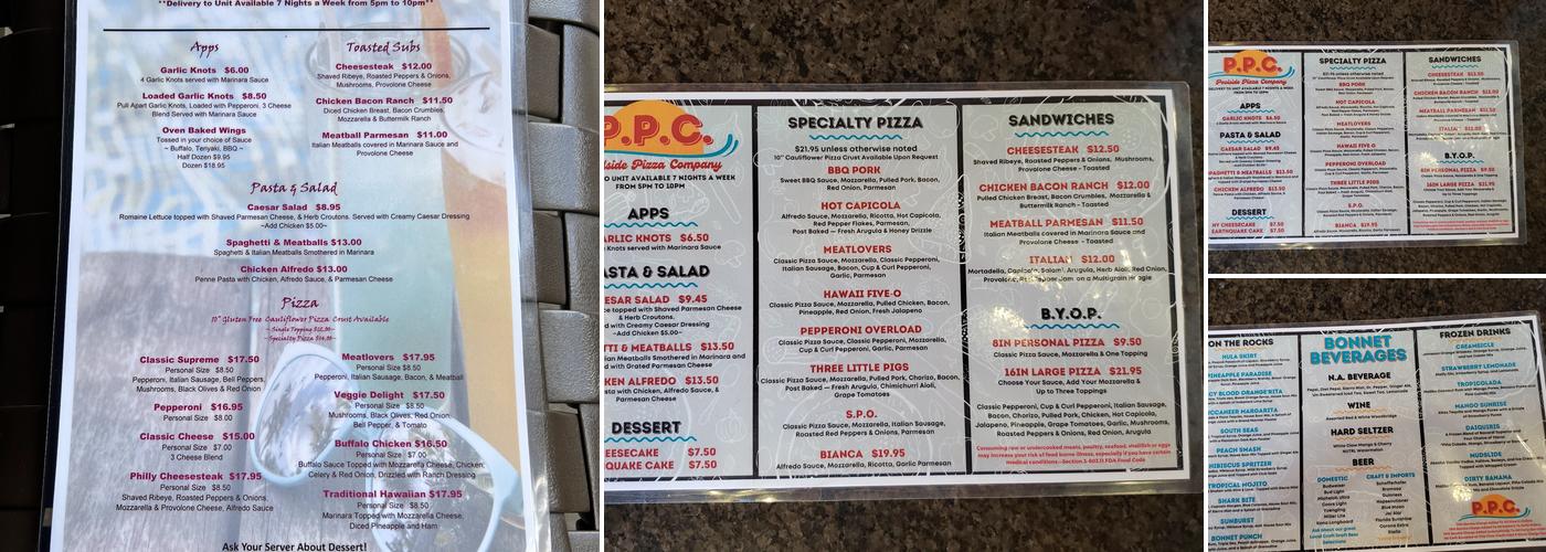 La Cocina Pizzeria Pool and Bar Menu