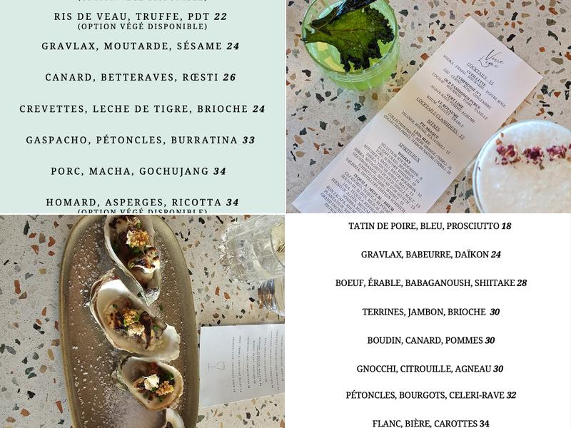 Restaurant Le Verre Lime Menu