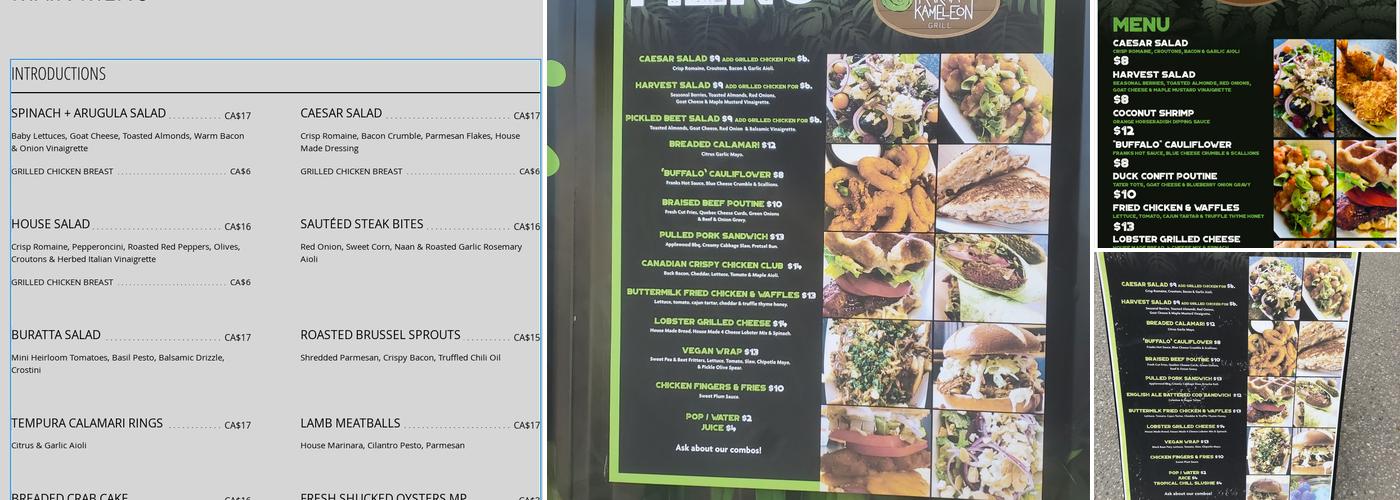 Karma Kameleon : Grill On The Go Menu