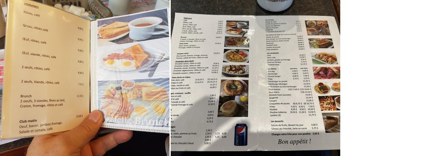 Restaurant Chez Manon Menu