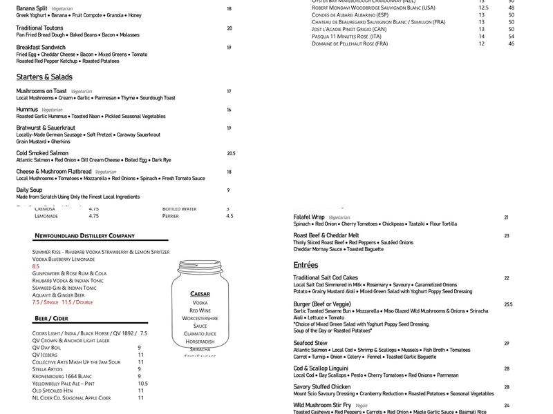 Red Oak Menu