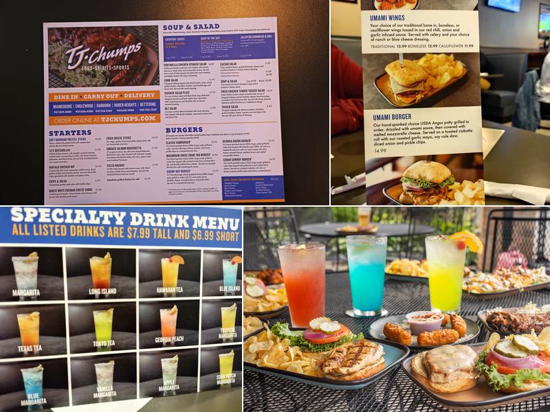 TJ Chumps Menu
