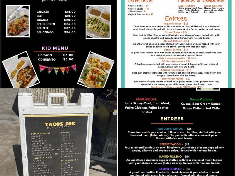 Taco Joe's Food Cart Menu