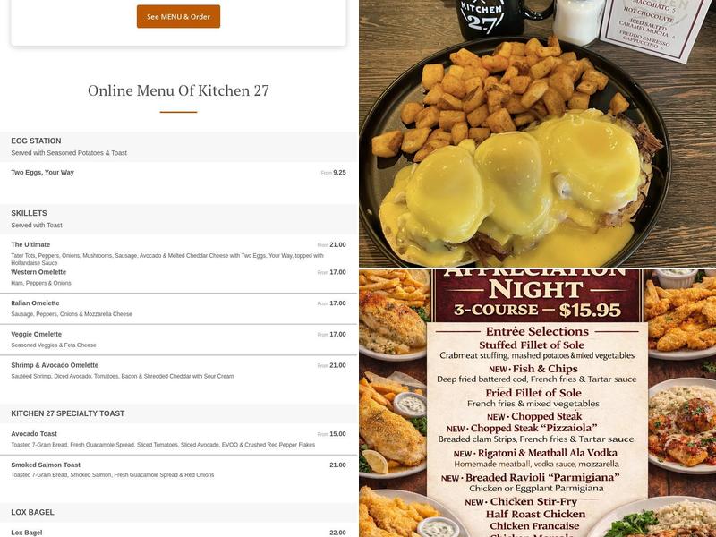 Kitchen 27 Menu