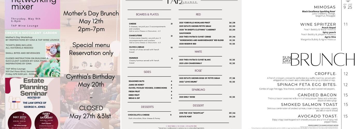 TAP Wine Lounge Menu