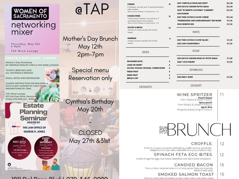 TAP Wine Lounge Menu