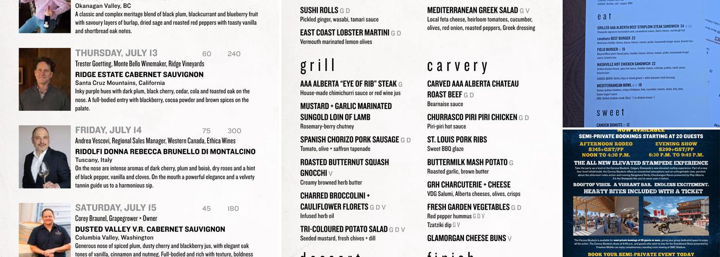 Ranahans Menu