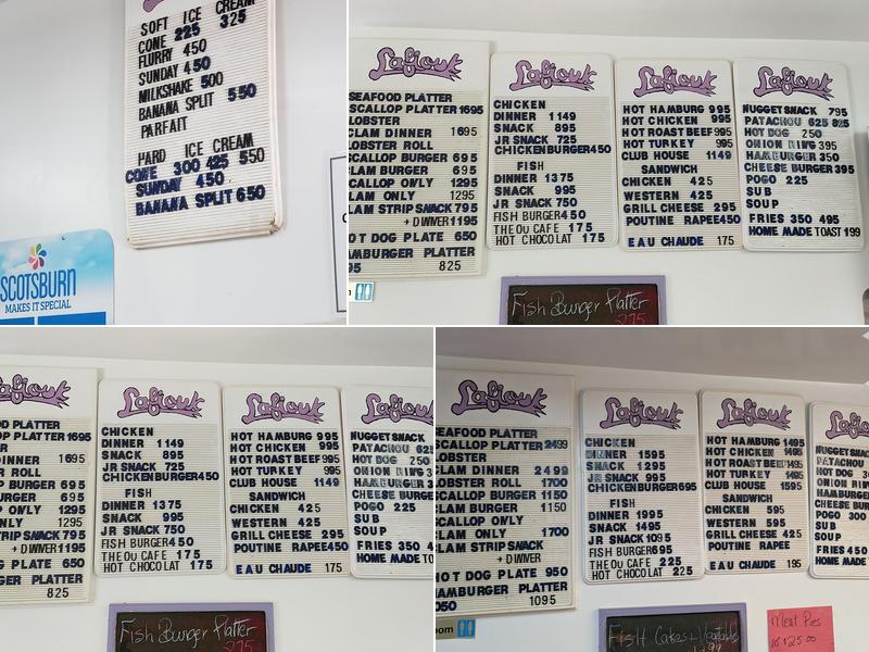 Lafiouk Diner Menu