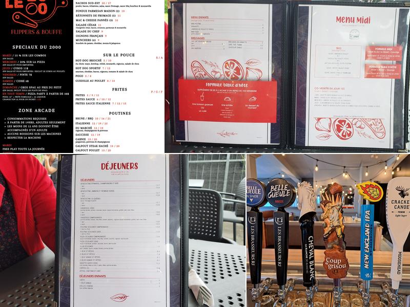 Le 2000 Flippers & Bouffe Menu
