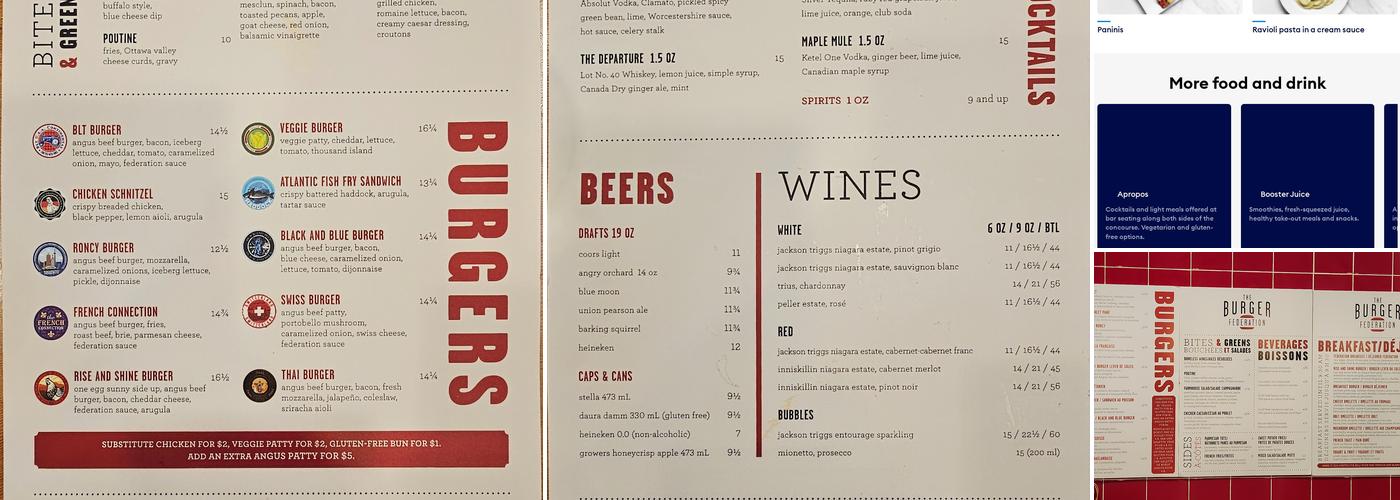 Burger Federation. Menu