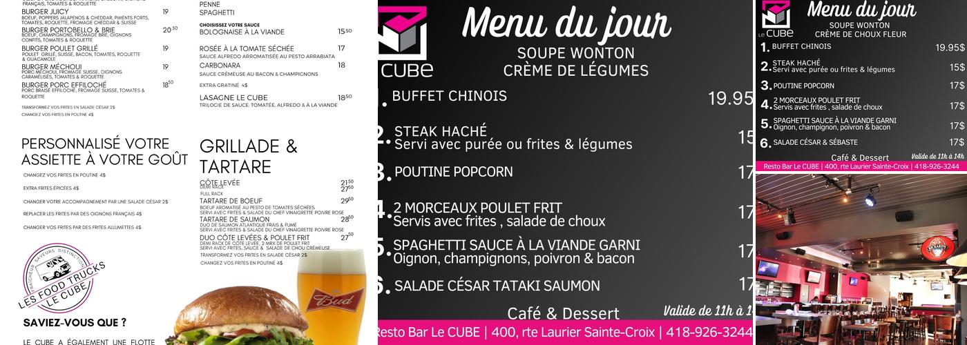Resto-Bar Le Cube Menu