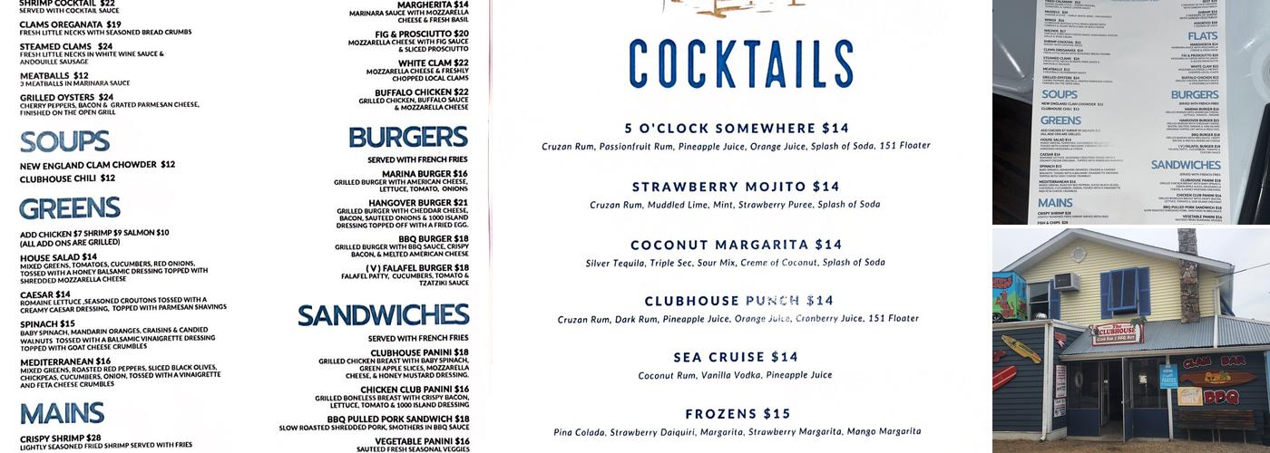 The Clubhouse Menu