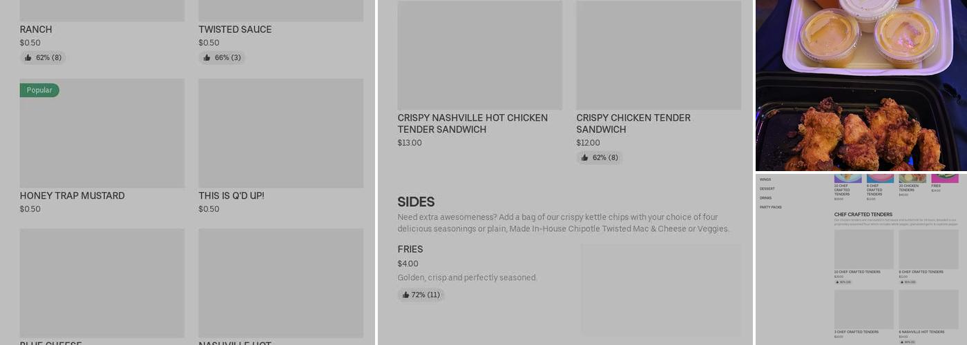 Twisted Tenders Menu