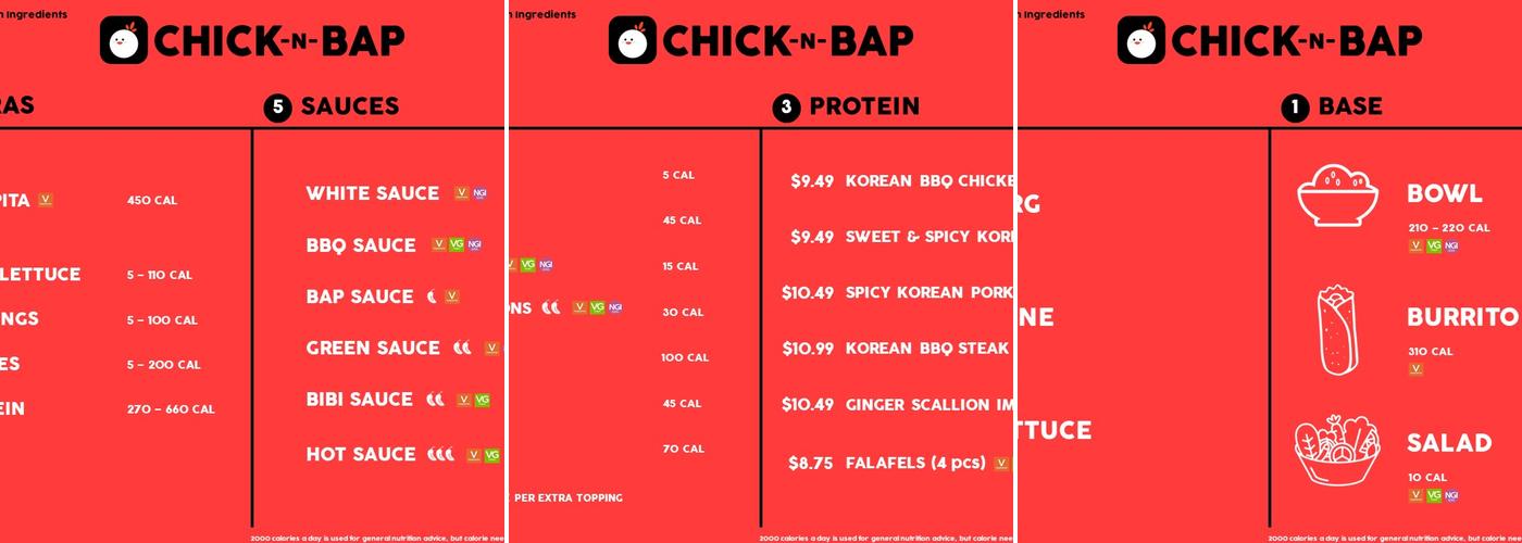 Chick-N-Bap (Binghamton University) Menu