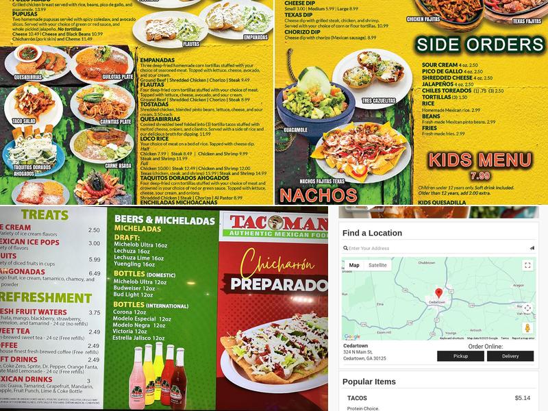 Taco Man Menu