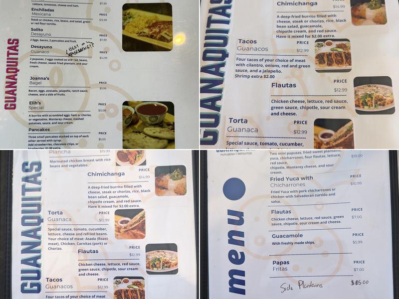 Guanaquitas 2 (El Salvadorean) Menu