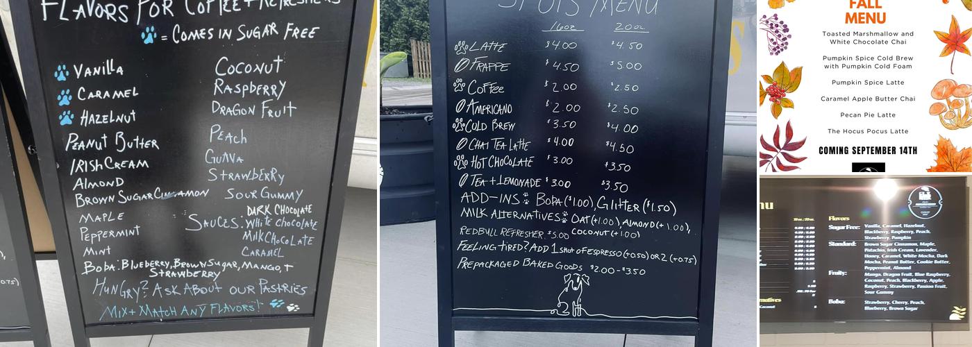Spots Rolling Bean Coffee Co. Menu