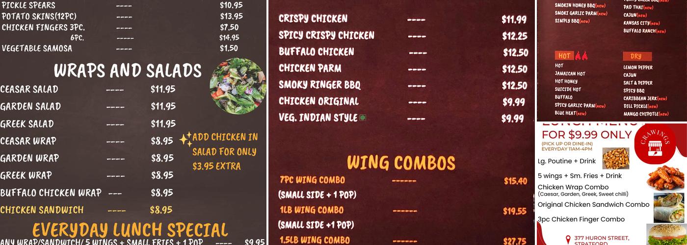 CRAWINGS Menu