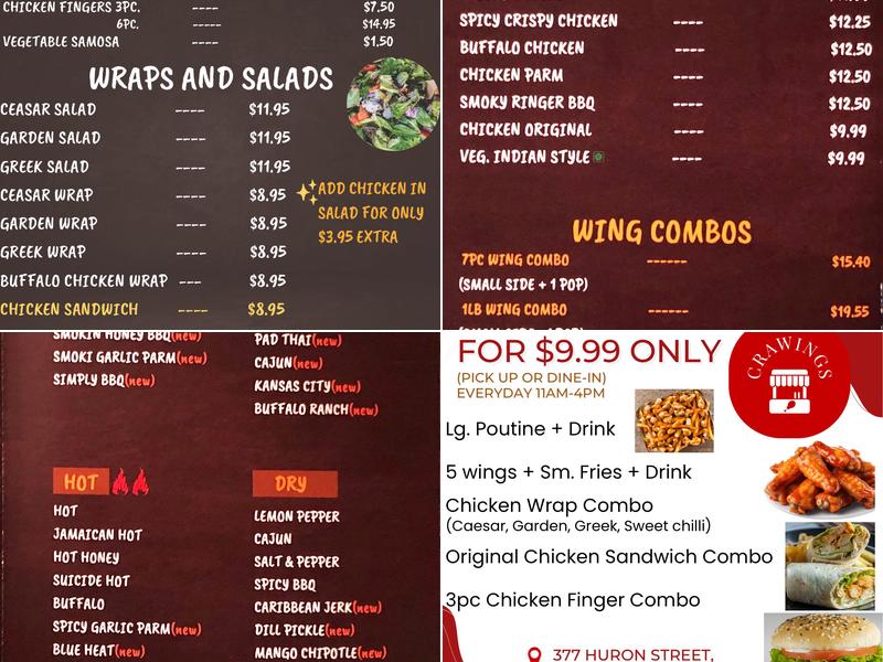 CRAWINGS Menu