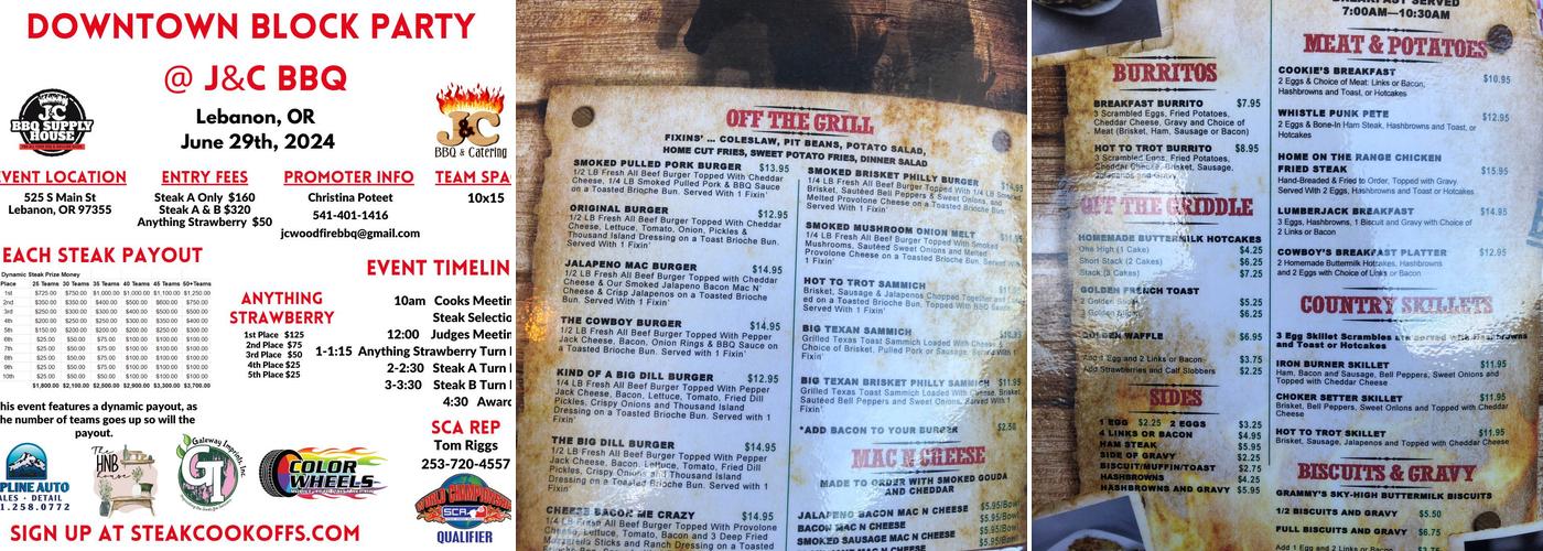 J&C BBQ Supply House Menu