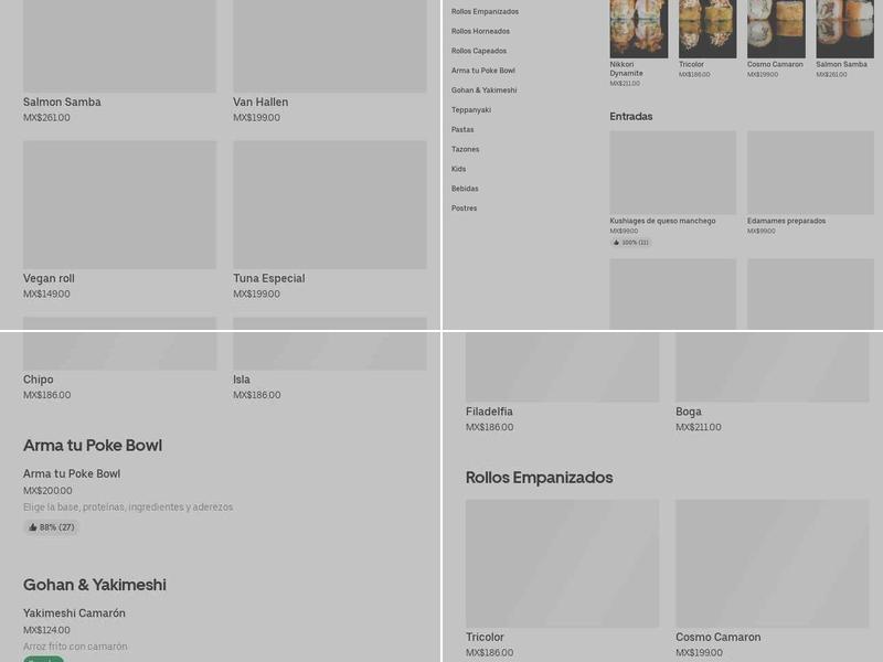 Mariscos & Sushi La Galeria Menu