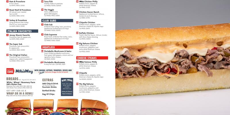 Jersey Mike's Subs Menu