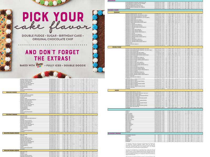 Great American Cookies Menu