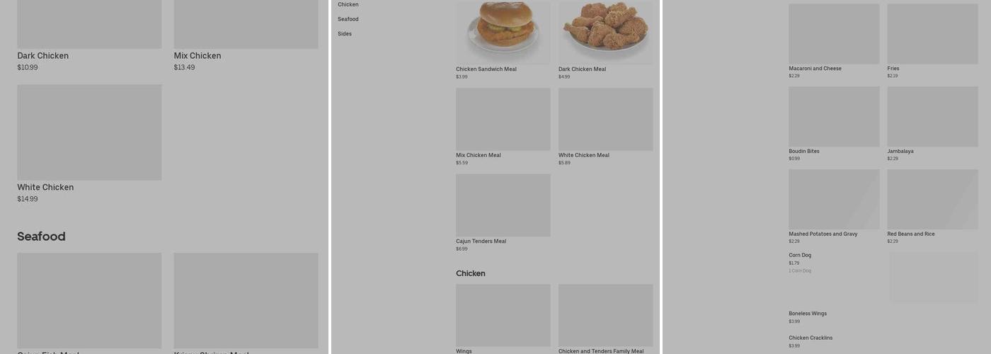 Krispy Kruchy Chicken Menu