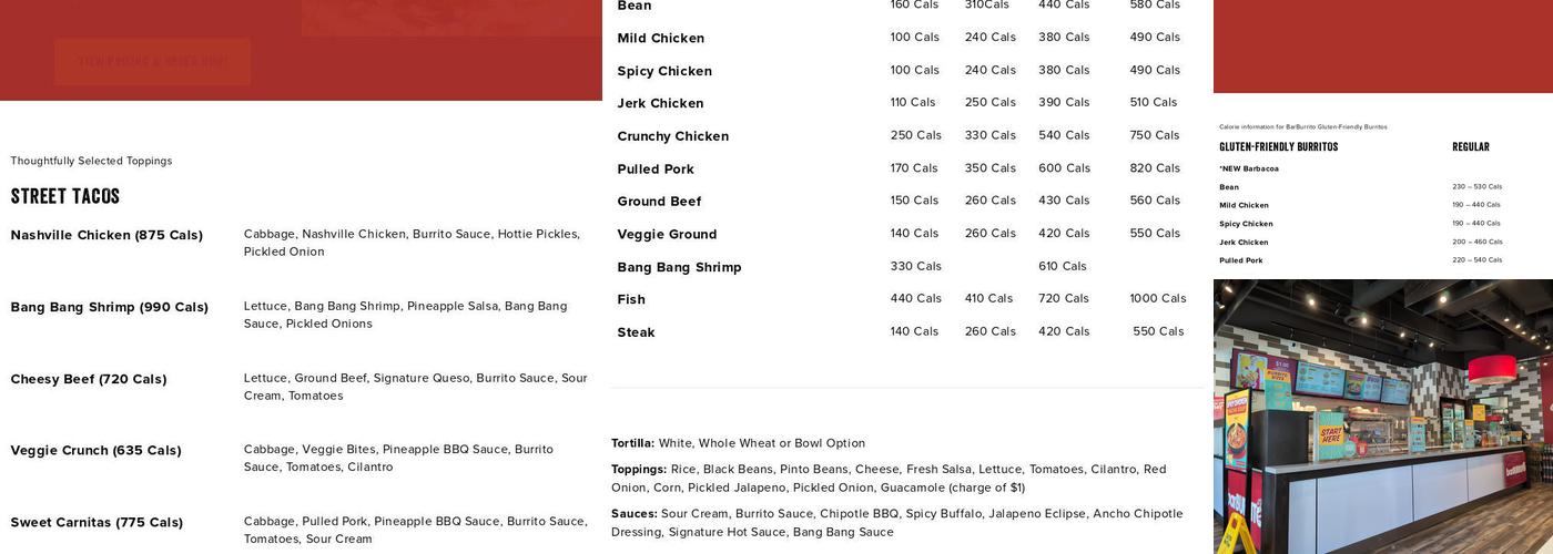 barBURRITO Menu