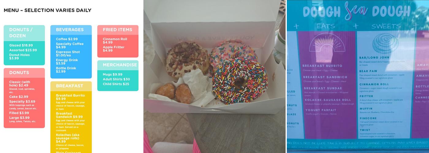 Dough Sea Dough Donuts Menu