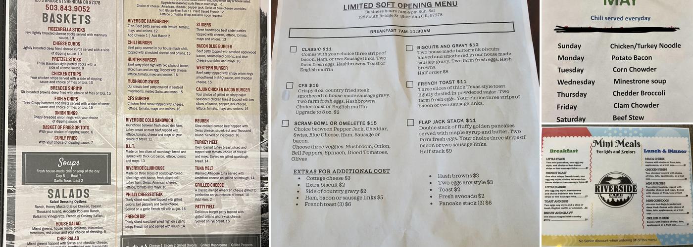Riverside Cafe Menu