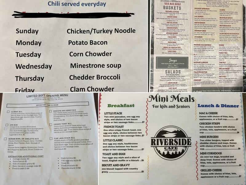 Riverside Cafe Menu