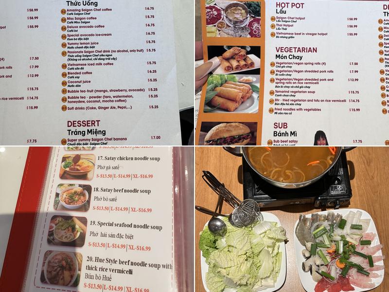Saigon Chef Restaurant Menu