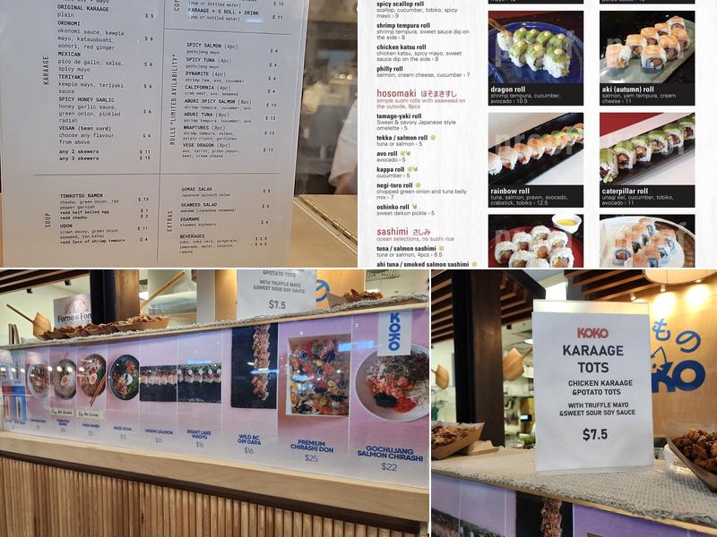 Koko Japanese Eatery Menu