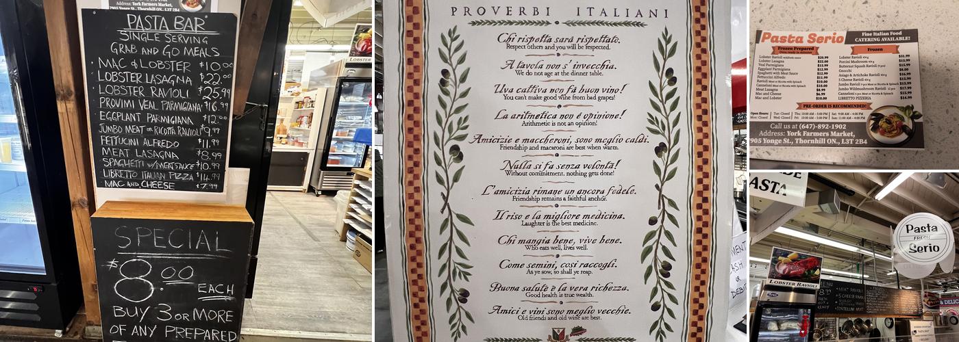 Pasta Serio Menu