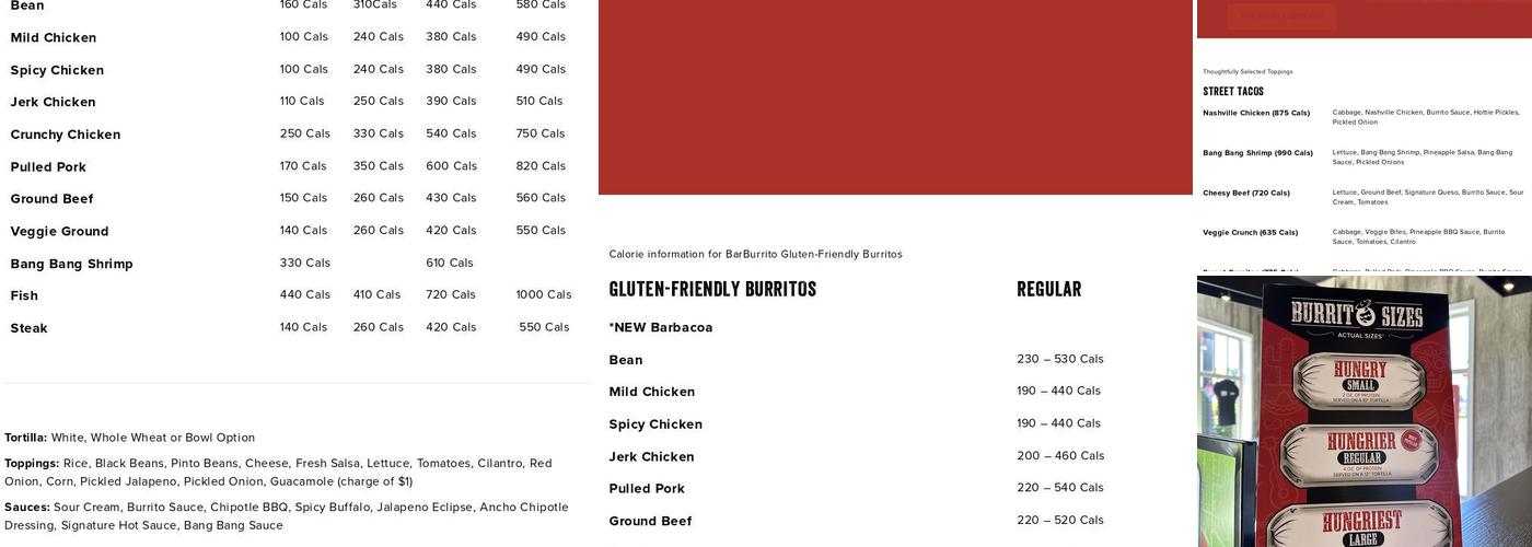 barBURRITO Menu