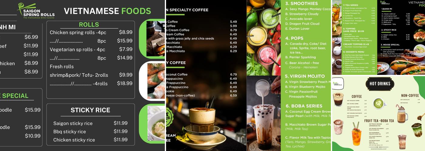 Saigon Spring Rolls Menu