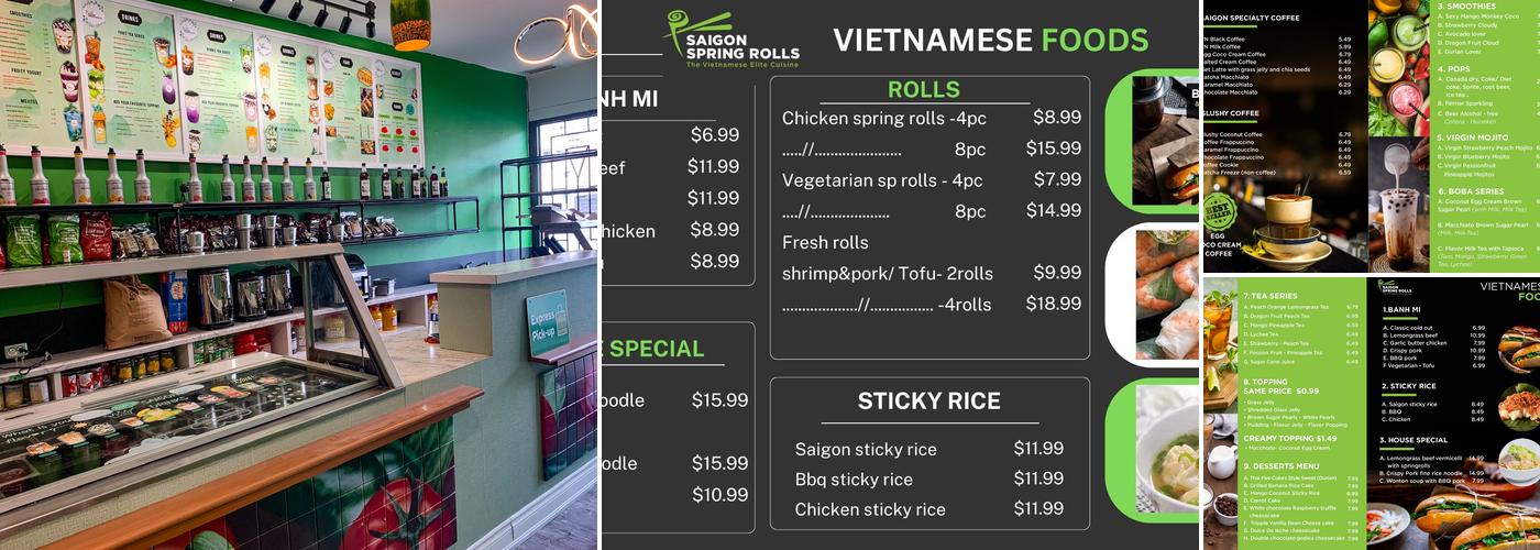 Saigon Spring Rolls Menu