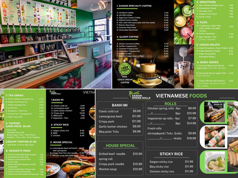 Saigon Spring Rolls Menu