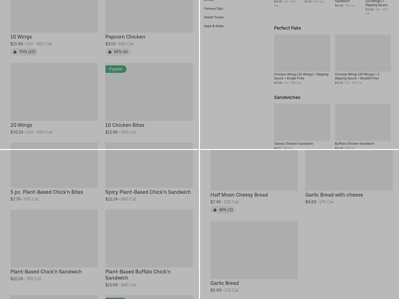 Chicken Chicken Menu