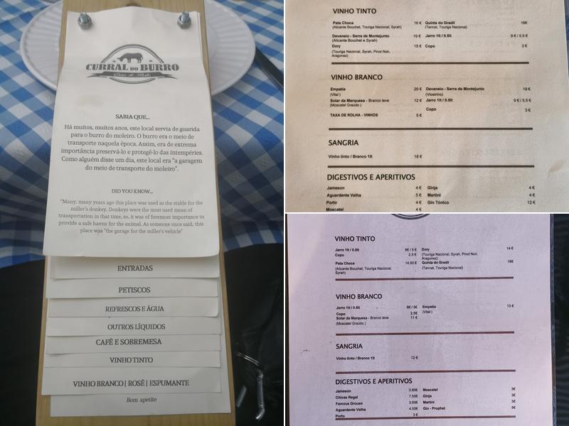 Curral do Burro Menu
