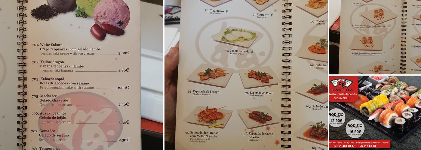 Sakura Cascais Menu