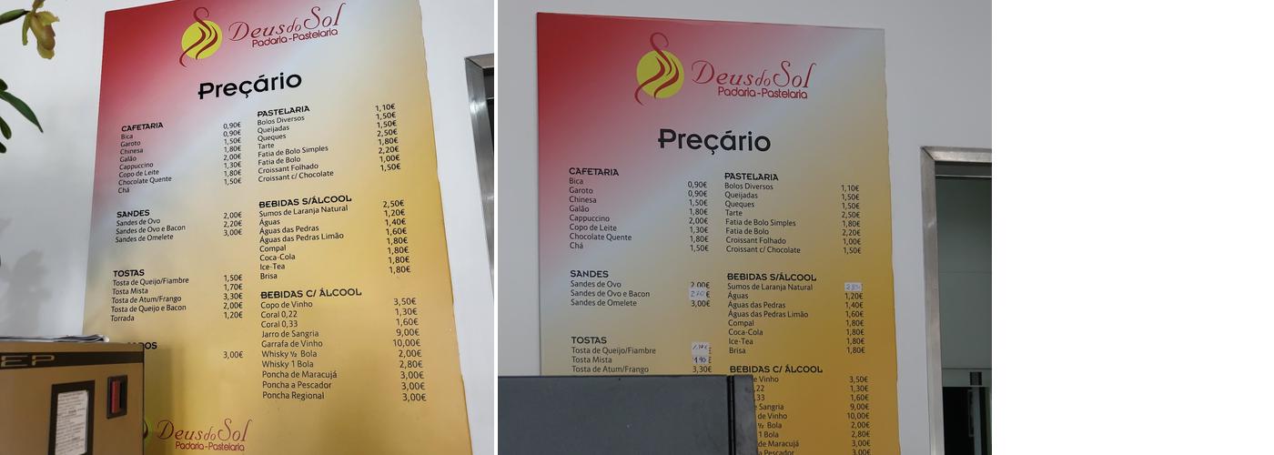 Deus do Sol Menu