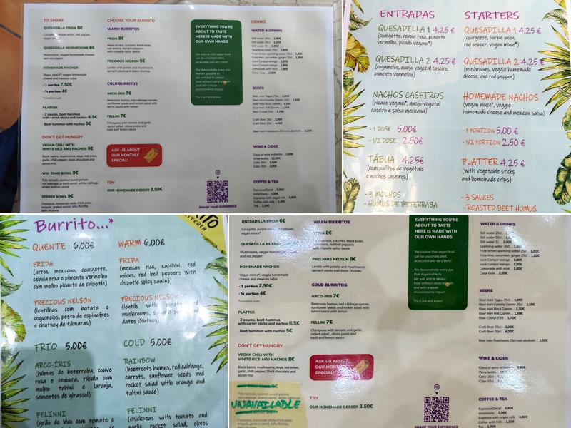 O Burrito Menu