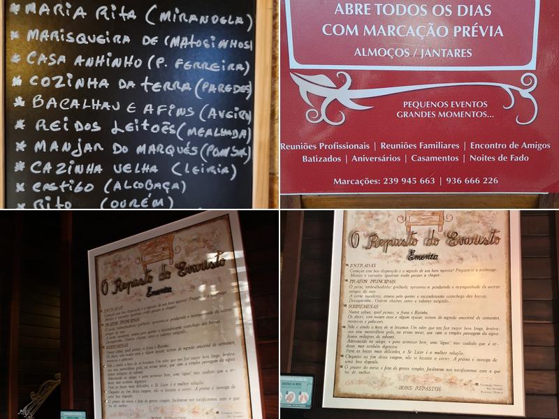 O Repasto do Evaristo Menu