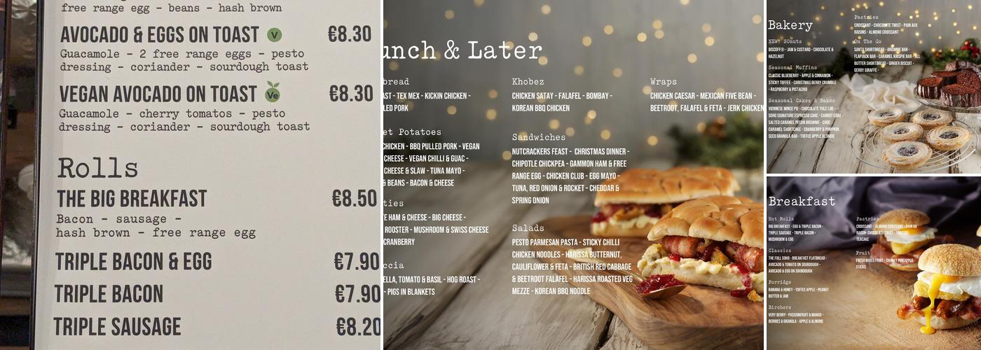 Soho Coffee Menu